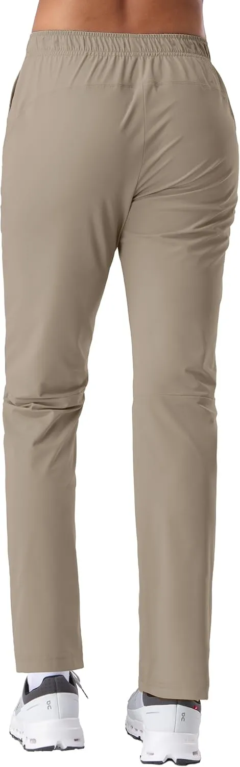 Pioneer Camp Women's Hiking Pants UPF 50  Elastic Waist Drawstring Ultra-Stretch Lightweight Outdoor Cargo Pants for Travel
