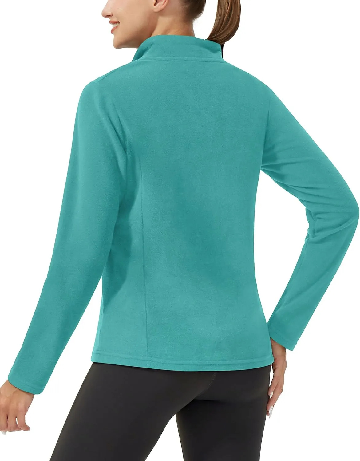 Pioneer Camp Women's Polar Fleece Quarter Zip Pullover Long Sleeve Lightweight Sweatshirt Thermal Athletic Base Layer Tops
