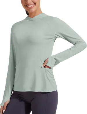 Pioneer Camp Womens UPF 50  Sun Protection Hoodie Shirt with Pockets Long Sleeve Fishing Hiking Outdoor UV Shirts Lightweight