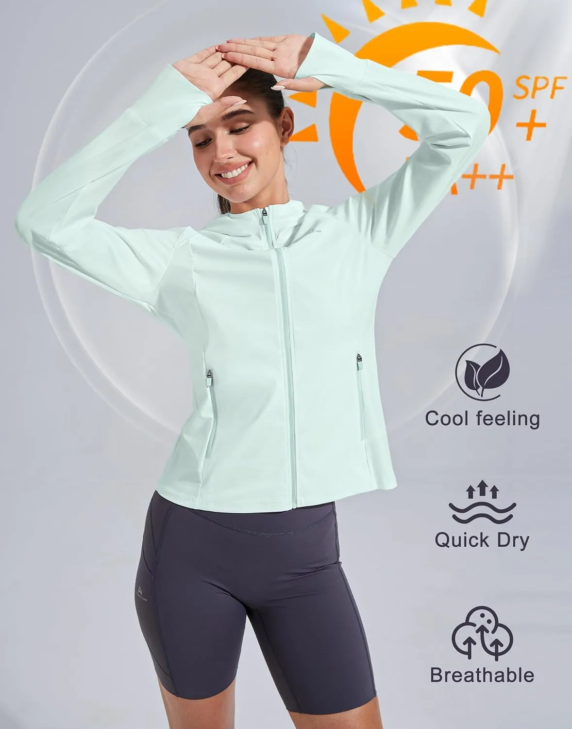 Pioneer Camp Women's UPF 50  UV Sun Protection Jacket Hooded SPF Cooling Sun Shirt Lightweight Hiking Fishing Summer Clothing