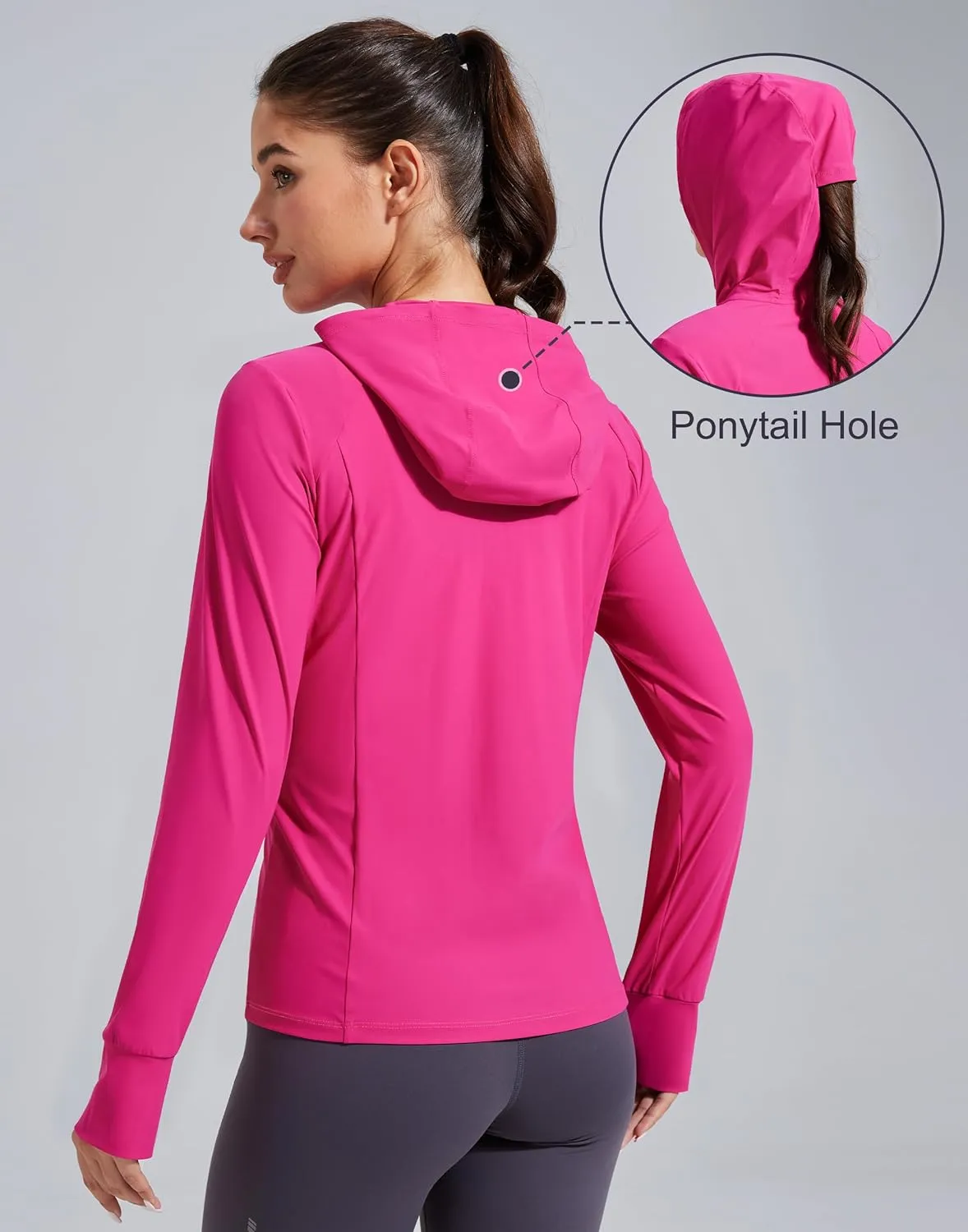 Pioneer Camp Women's UPF 50  UV Sun Protection Jacket Hooded SPF Cooling Sun Shirt Lightweight Hiking Fishing Summer Clothing