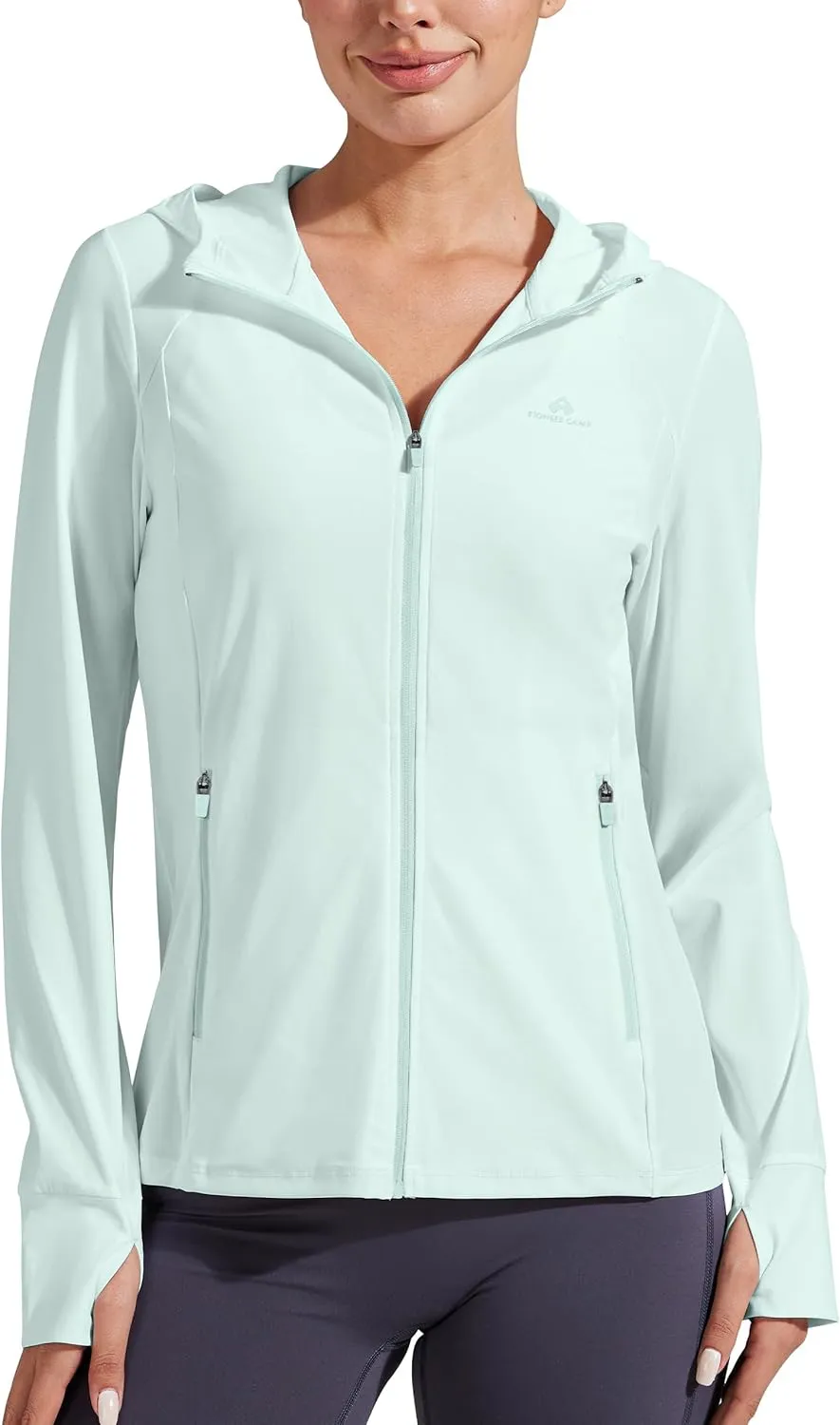 Pioneer Camp Women's UPF 50  UV Sun Protection Jacket Hooded SPF Cooling Sun Shirt Lightweight Hiking Fishing Summer Clothing