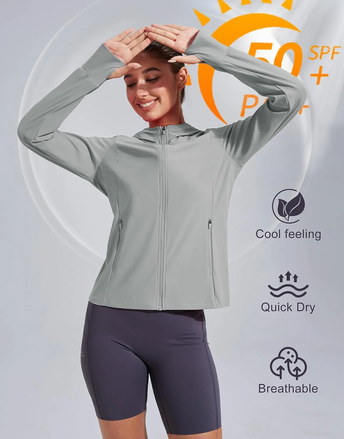 Pioneer Camp Women's UPF 50  UV Sun Protection Jacket Hooded SPF Cooling Sun Shirt Lightweight Hiking Fishing Summer Clothing