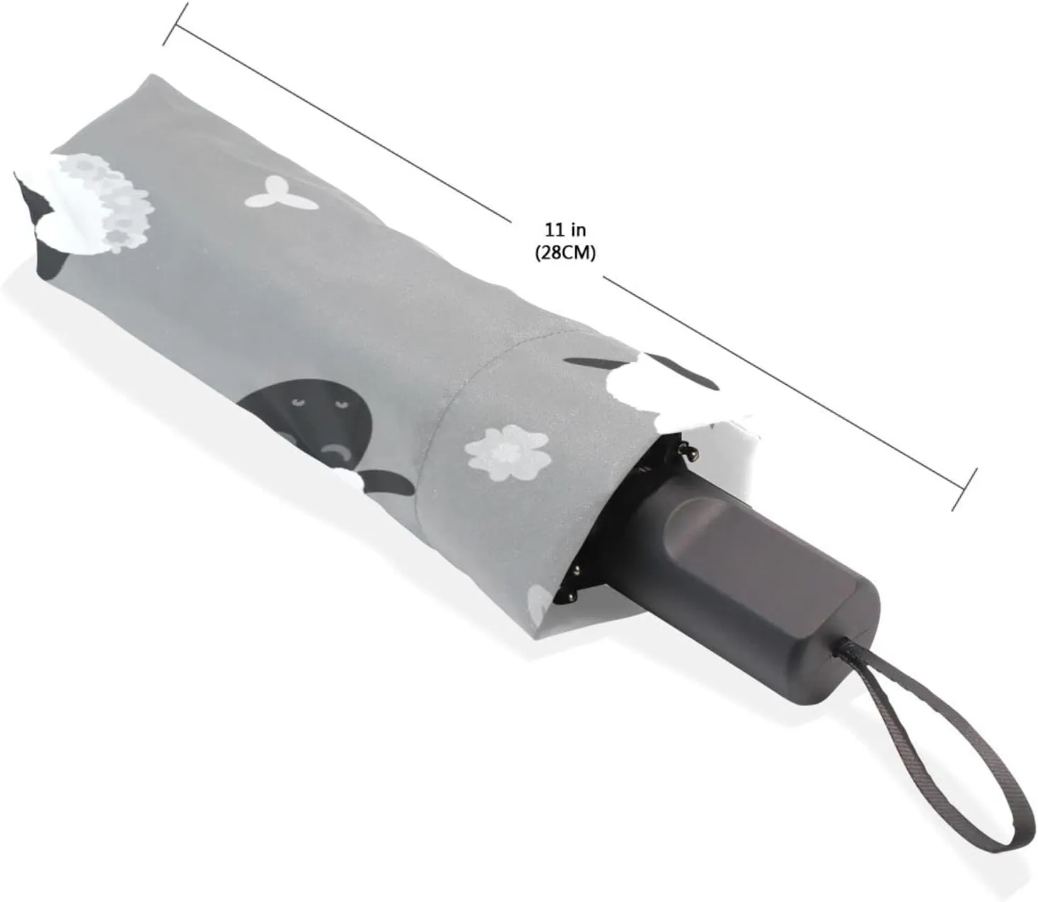Poeticcity Rain Travel Umbrella, Hand Open Close Windproof Waterproof Folding Umbrella, Compact Canopy Strong Ray Parasol Umbrella