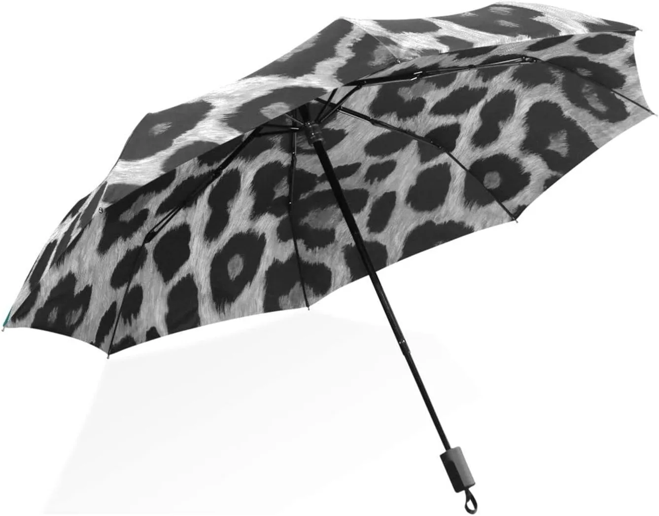 Poeticcity Rain Travel Umbrella, Hand Open Close Windproof Waterproof Folding Umbrella, Compact Canopy Strong Ray Parasol Umbrella