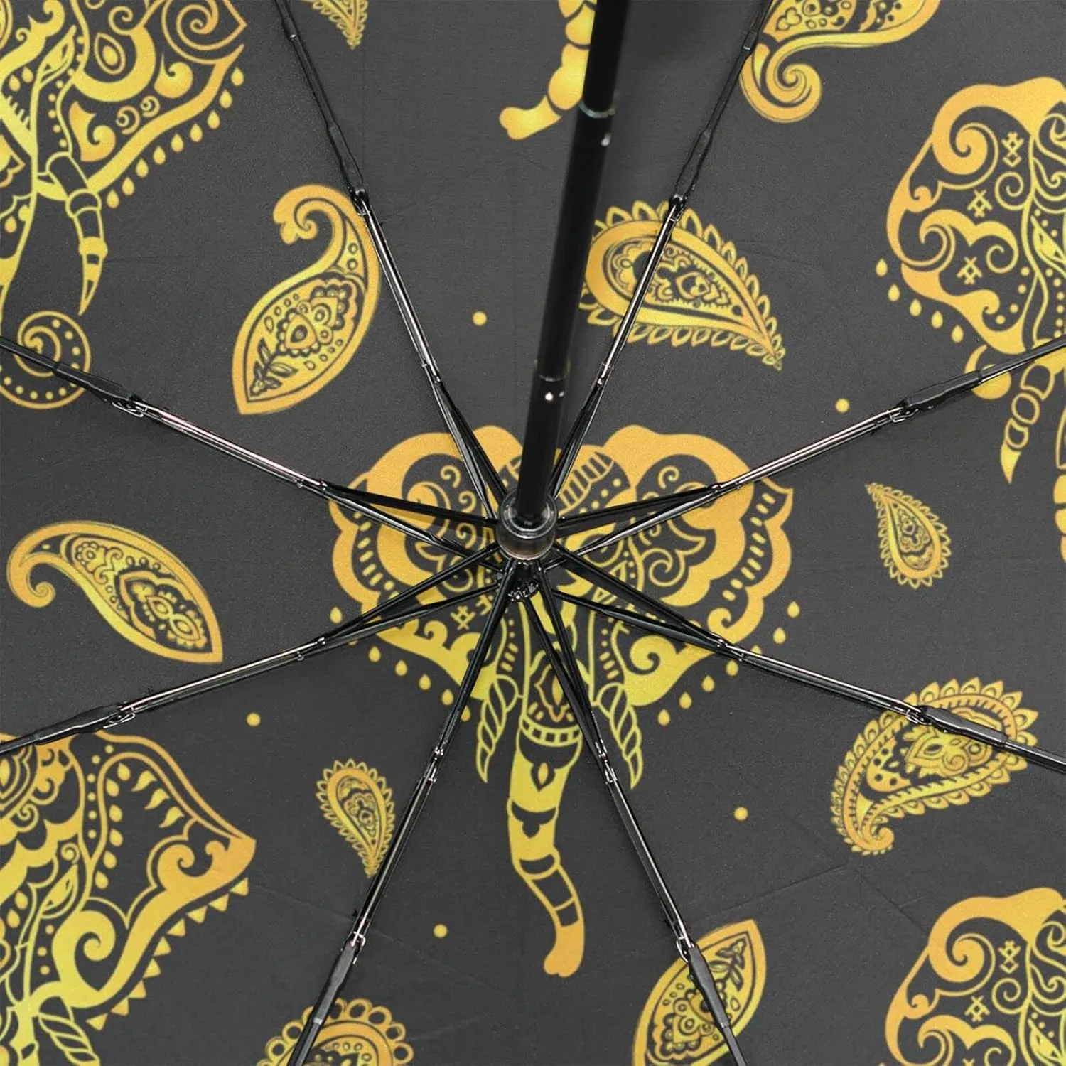 Poeticcity Rain Travel Umbrella, Hand Open Close Windproof Waterproof Folding Umbrella, Compact Canopy Strong Ray Parasol Umbrella