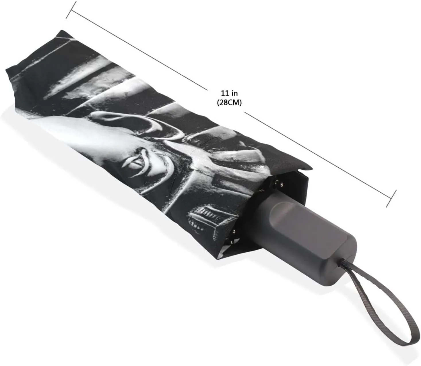 Poeticcity Rain Travel Umbrella, Hand Open Close Windproof Waterproof Folding Umbrella, Compact Canopy Strong Ray Parasol Umbrella