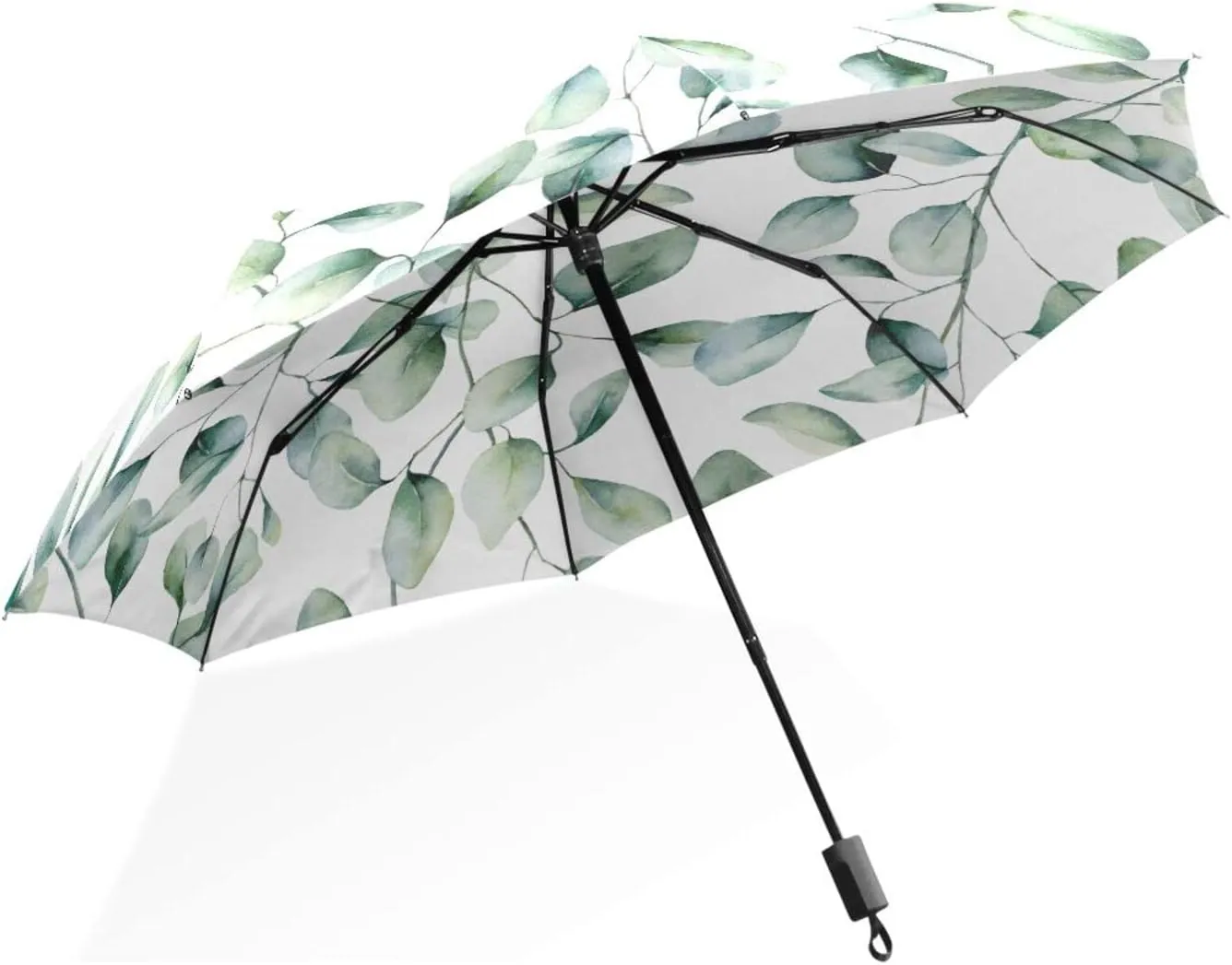 Poeticcity Rain Travel Umbrella, Hand Open Close Windproof Waterproof Folding Umbrella, Compact Canopy Strong Ray Parasol Umbrella