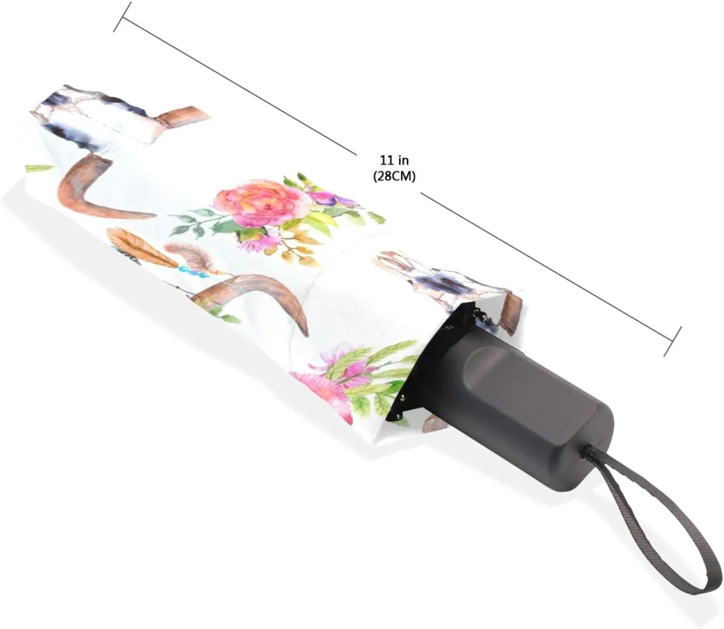 Poeticcity Rain Travel Umbrella, Hand Open Close Windproof Waterproof Folding Umbrella, Compact Canopy Strong Ray Parasol Umbrella