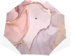 Poeticcity Rain Travel Umbrella, Hand Open Close Windproof Waterproof Folding Umbrella, Compact Canopy Strong Ray Parasol Umbrella