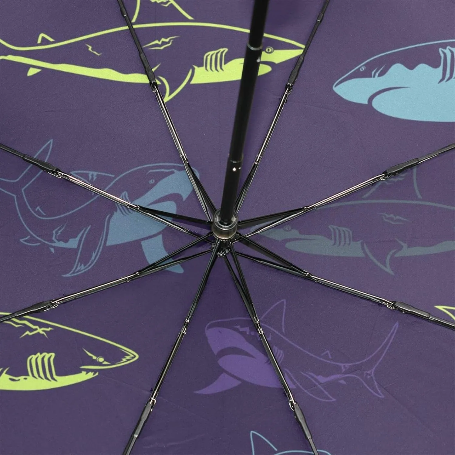 Poeticcity Rain Travel Umbrella, Hand Open Close Windproof Waterproof Folding Umbrella, Compact Canopy Strong Ray Parasol Umbrella