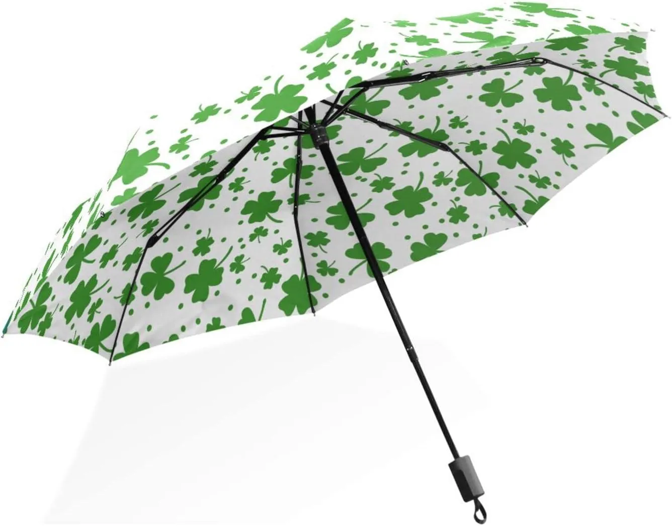 Poeticcity Rain Travel Umbrella, Hand Open Close Windproof Waterproof Folding Umbrella, Compact Canopy Strong Ray Parasol Umbrella