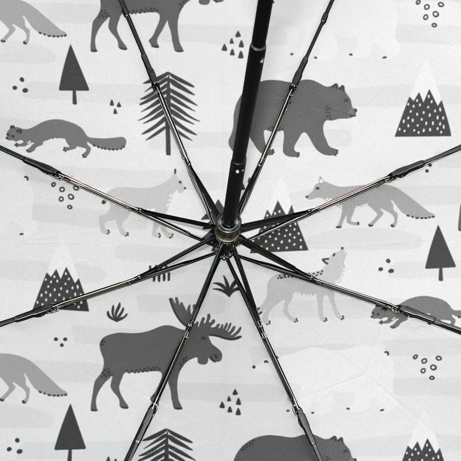 Poeticcity Rain Travel Umbrella, Hand Open Close Windproof Waterproof Folding Umbrella, Compact Canopy Strong Ray Parasol Umbrella