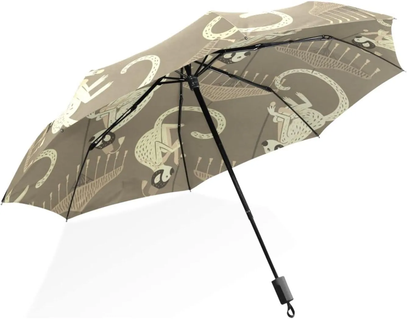 Poeticcity Rain Travel Umbrella, Hand Open Close Windproof Waterproof Folding Umbrella, Compact Canopy Strong Ray Parasol Umbrella