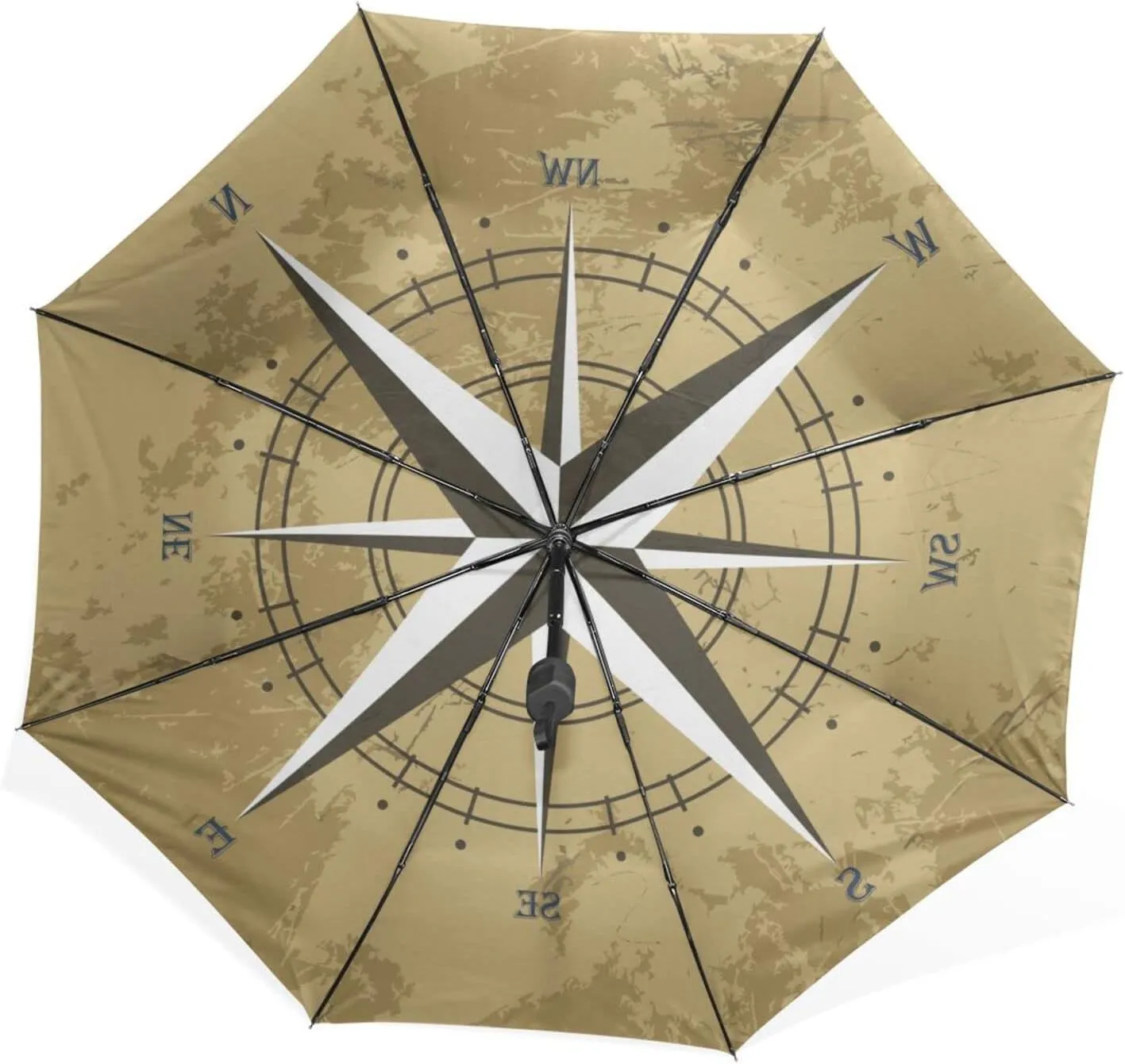 Poeticcity Rain Travel Umbrella, Hand Open Close Windproof Waterproof Folding Umbrella, Compact Canopy Strong Ray Parasol Umbrella