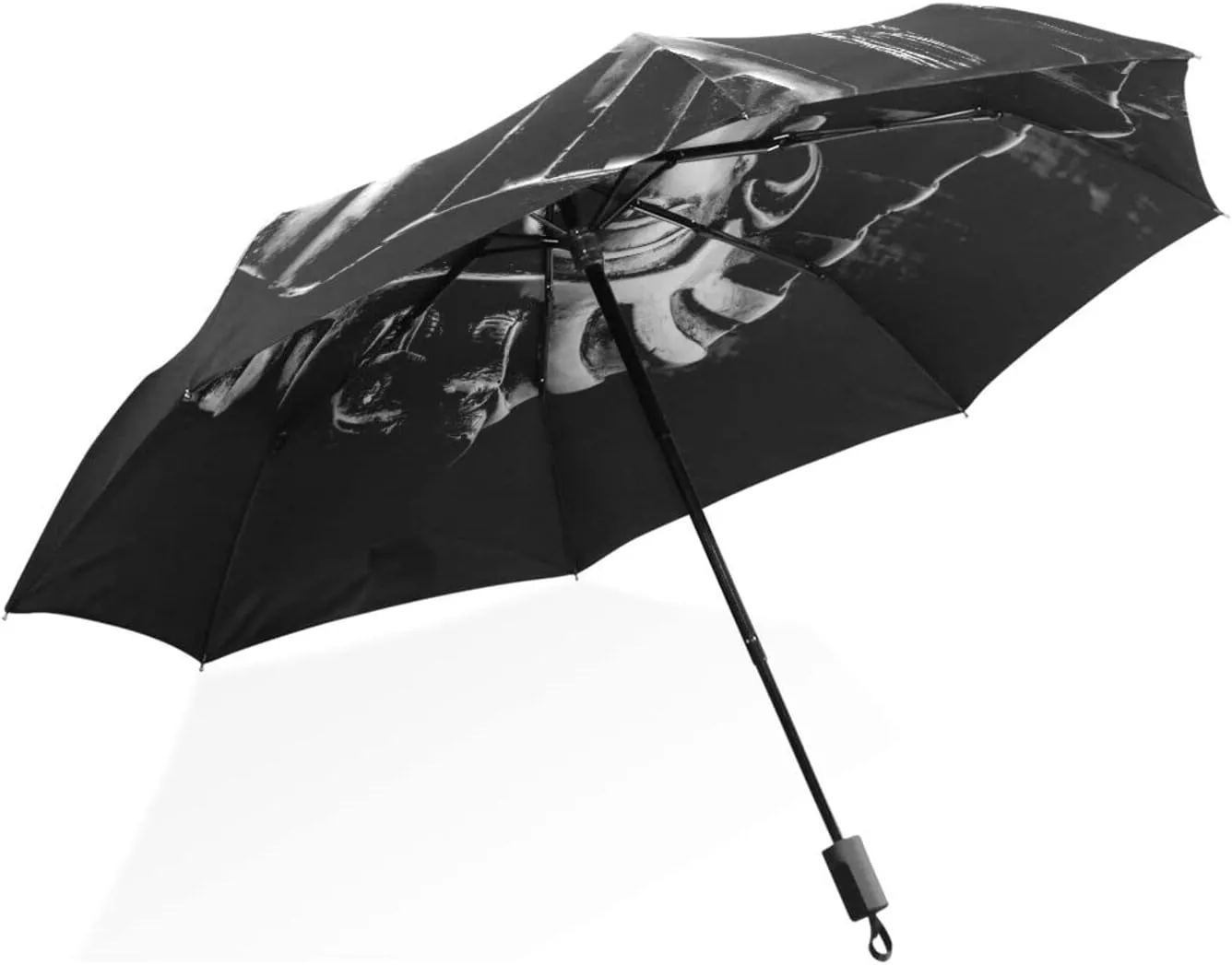 Poeticcity Rain Travel Umbrella, Hand Open Close Windproof Waterproof Folding Umbrella, Compact Canopy Strong Ray Parasol Umbrella