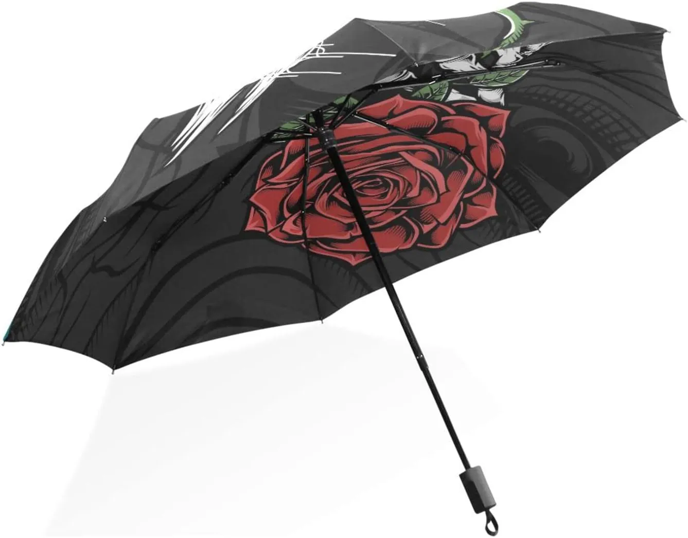 Poeticcity Rain Travel Umbrella, Hand Open Close Windproof Waterproof Folding Umbrella, Compact Canopy Strong Ray Parasol Umbrella