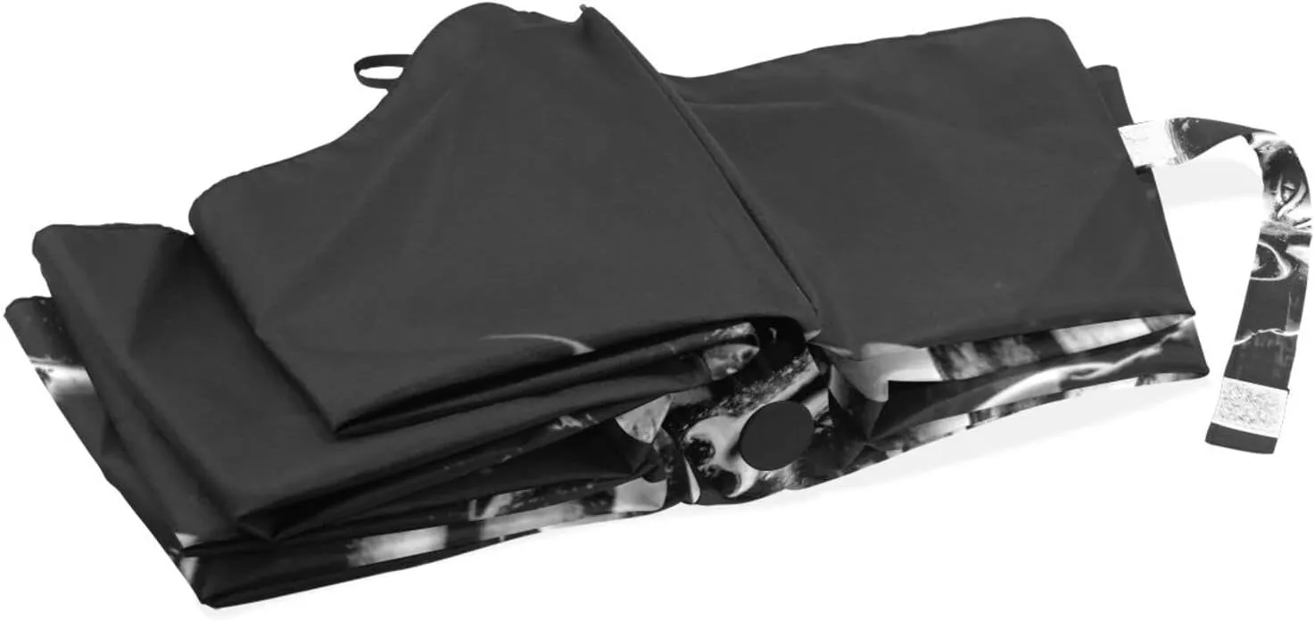 Poeticcity Rain Travel Umbrella, Hand Open Close Windproof Waterproof Folding Umbrella, Compact Canopy Strong Ray Parasol Umbrella