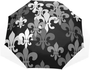 Poeticcity Rain Travel Umbrella, Hand Open Close Windproof Waterproof Folding Umbrella, Compact Canopy Strong Ray Parasol Umbrella