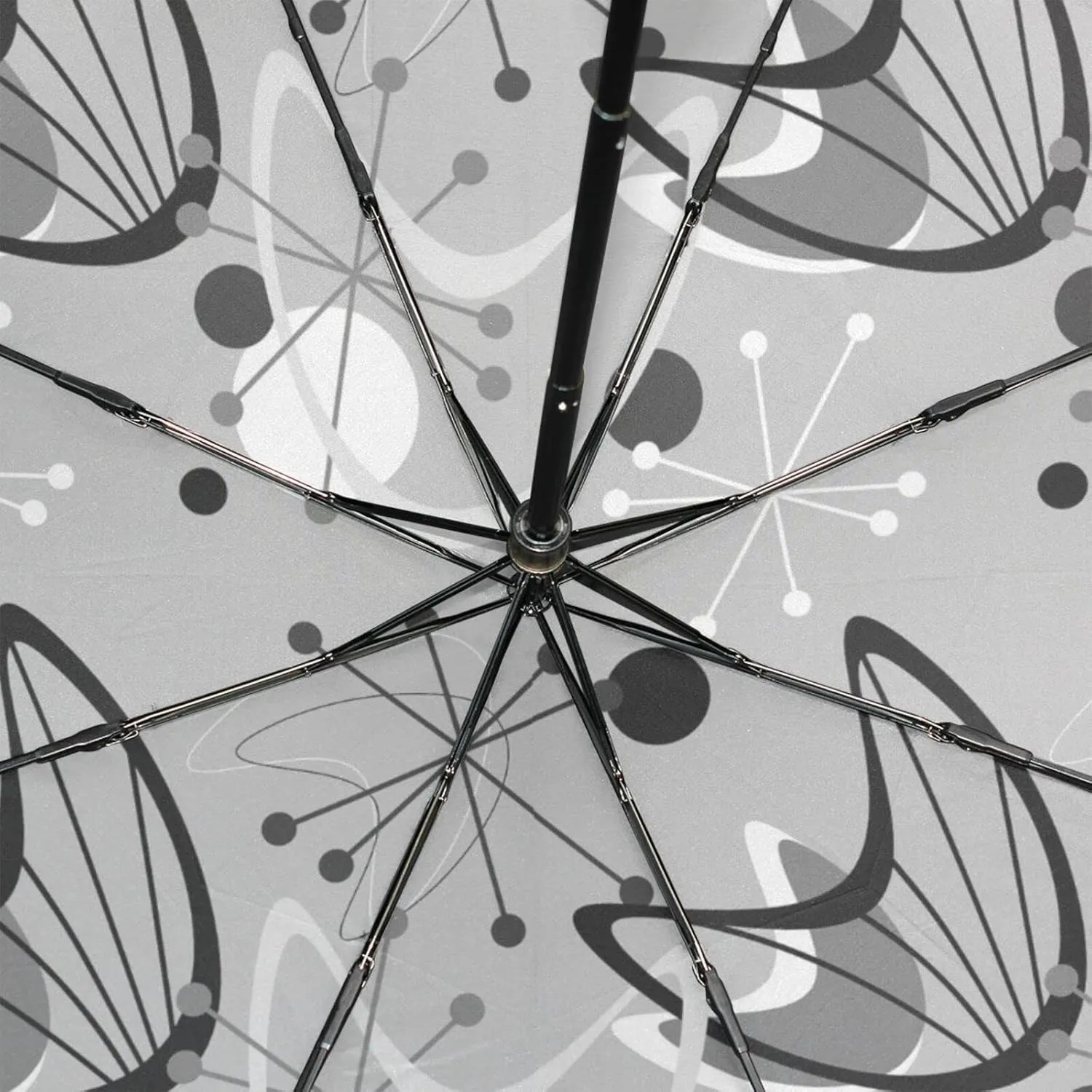 Poeticcity Rain Travel Umbrella, Hand Open Close Windproof Waterproof Folding Umbrella, Compact Canopy Strong Ray Parasol Umbrella