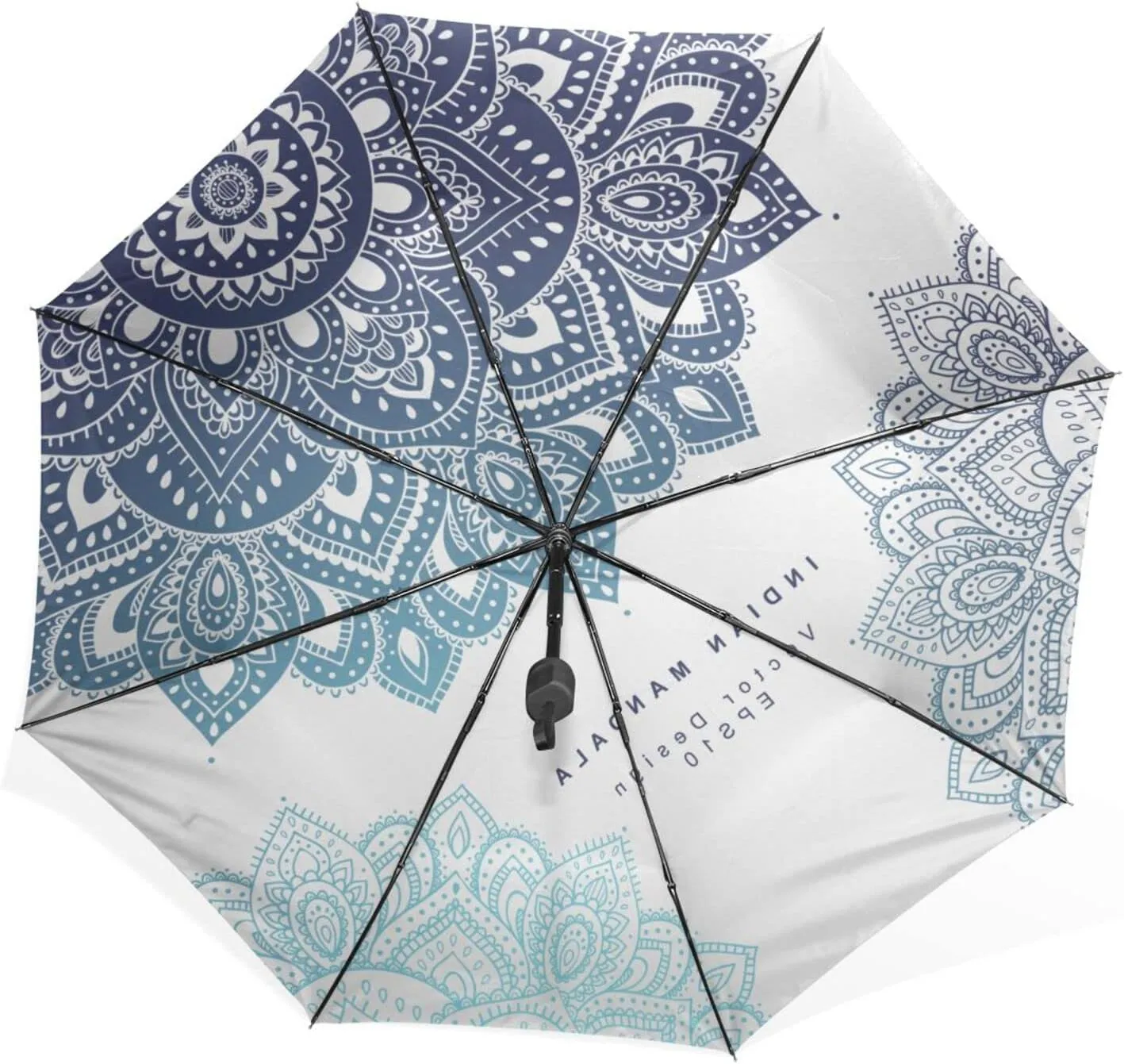Poeticcity Rain Travel Umbrella, Hand Open Close Windproof Waterproof Folding Umbrella, Compact Canopy Strong Ray Parasol Umbrella