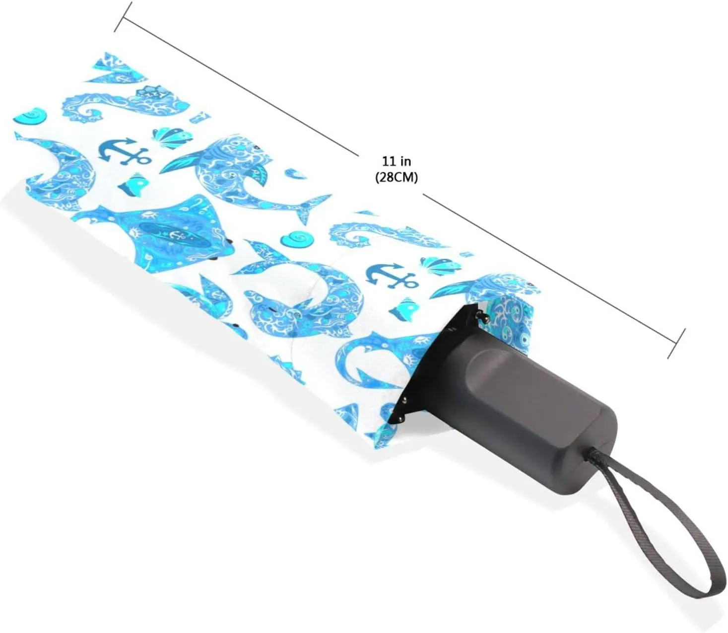 Poeticcity Rain Travel Umbrella, Hand Open Close Windproof Waterproof Folding Umbrella, Compact Canopy Strong Ray Parasol Umbrella