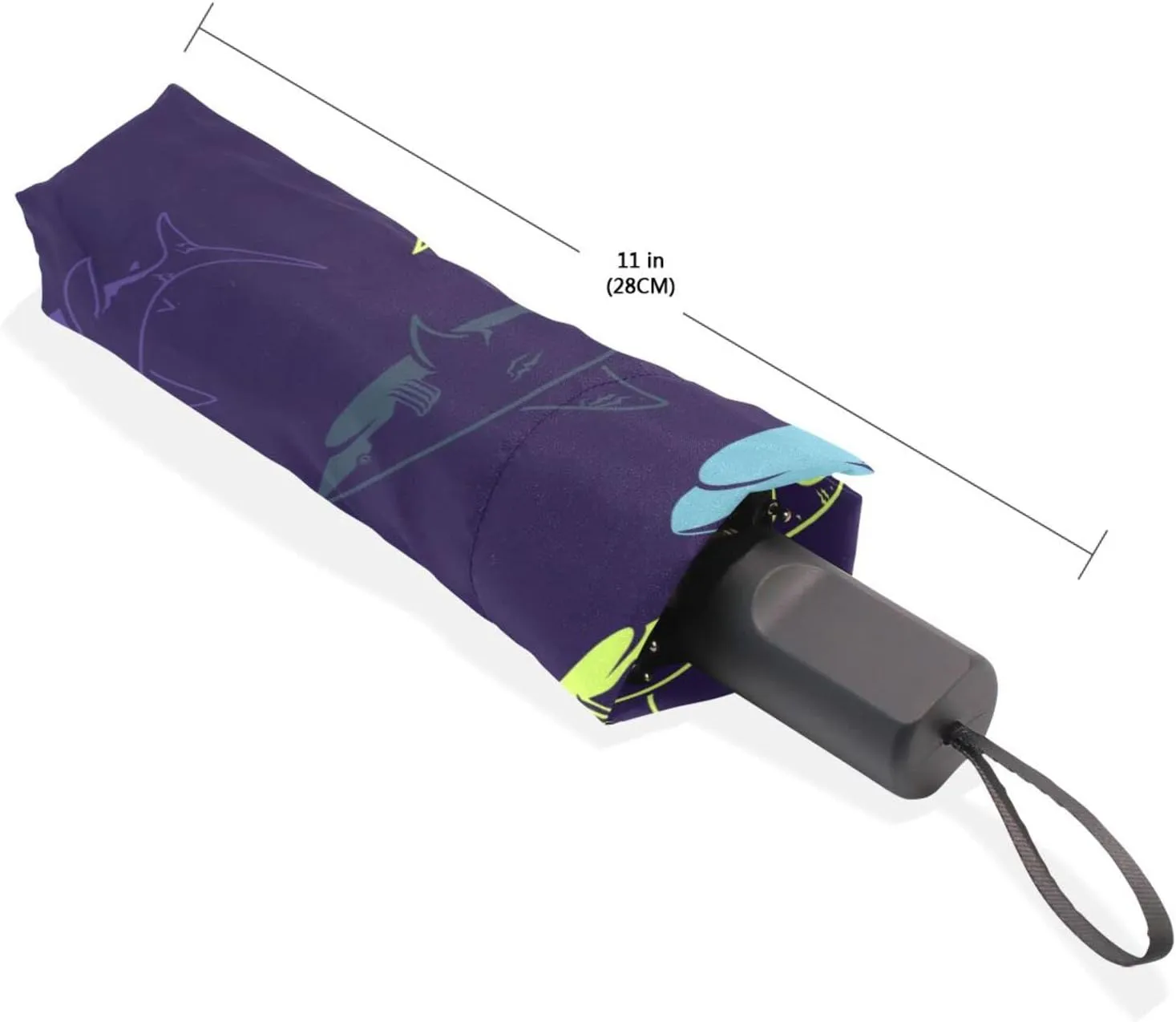 Poeticcity Rain Travel Umbrella, Hand Open Close Windproof Waterproof Folding Umbrella, Compact Canopy Strong Ray Parasol Umbrella
