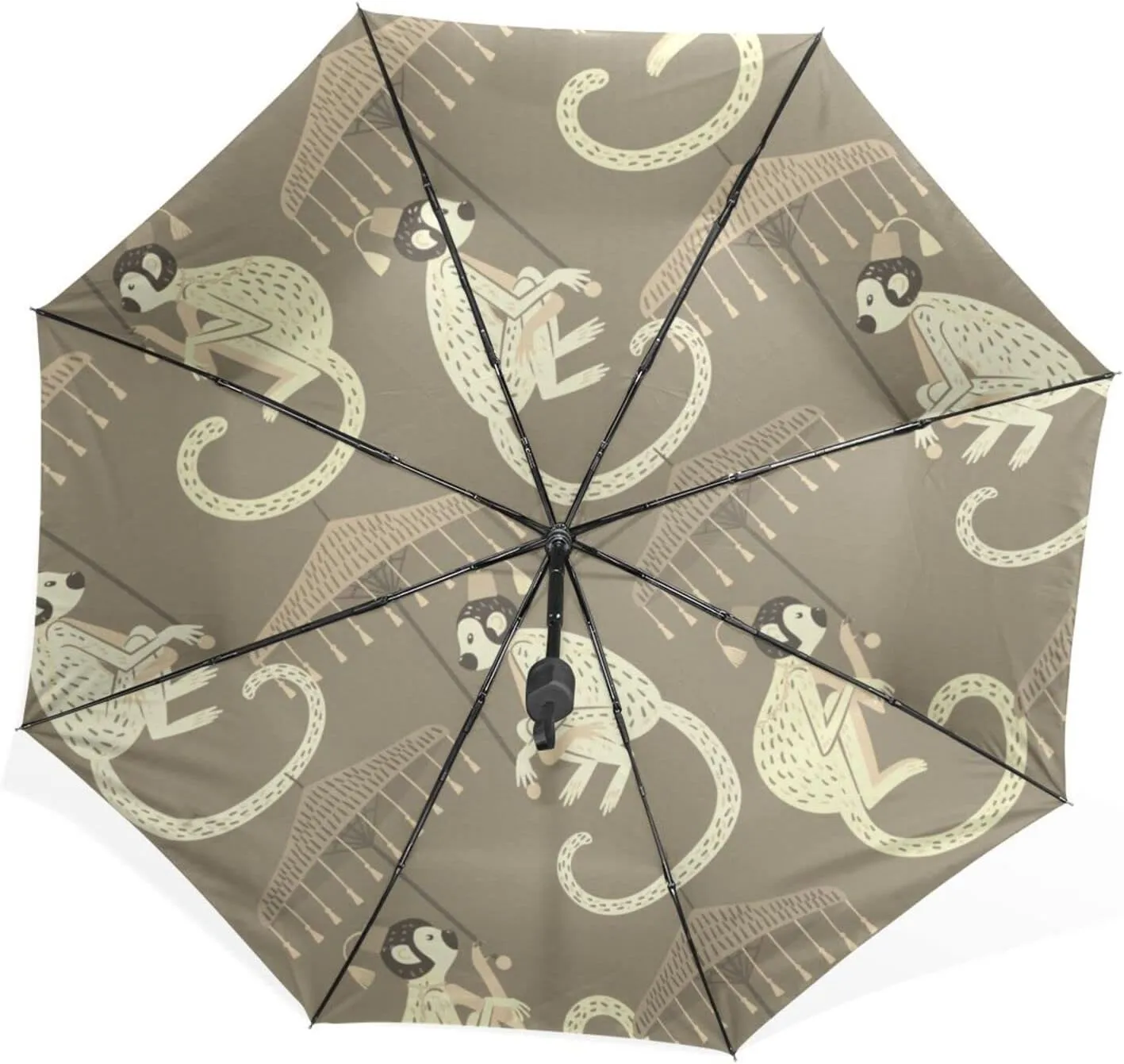 Poeticcity Rain Travel Umbrella, Hand Open Close Windproof Waterproof Folding Umbrella, Compact Canopy Strong Ray Parasol Umbrella