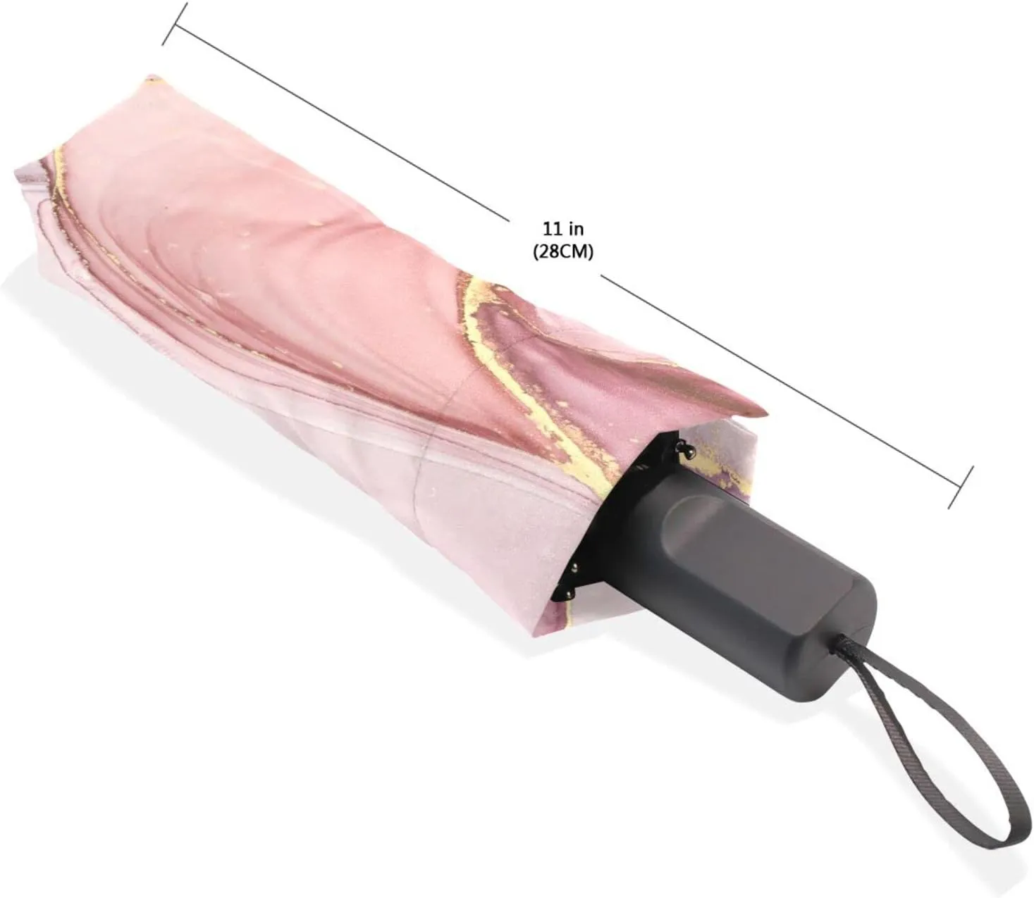 Poeticcity Rain Travel Umbrella, Hand Open Close Windproof Waterproof Folding Umbrella, Compact Canopy Strong Ray Parasol Umbrella