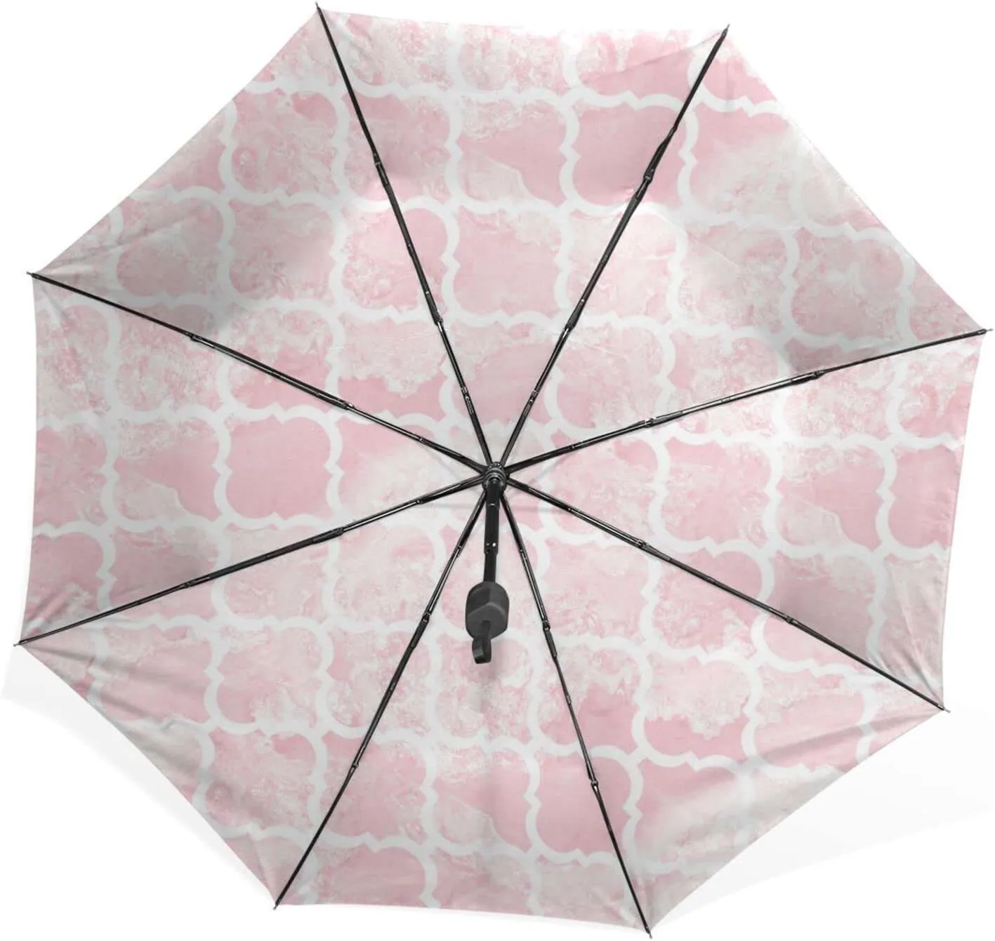 Poeticcity Rain Travel Umbrella, Hand Open Close Windproof Waterproof Folding Umbrella, Compact Canopy Strong Ray Parasol Umbrella