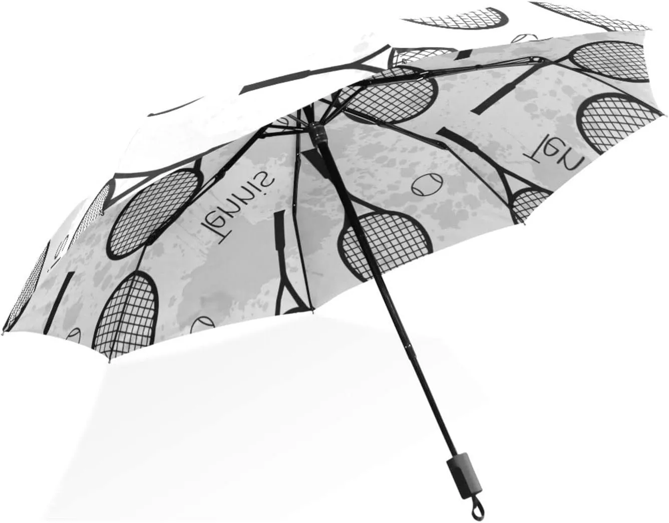 Poeticcity Rain Travel Umbrella, Hand Open Close Windproof Waterproof Folding Umbrella, Compact Canopy Strong Ray Parasol Umbrella