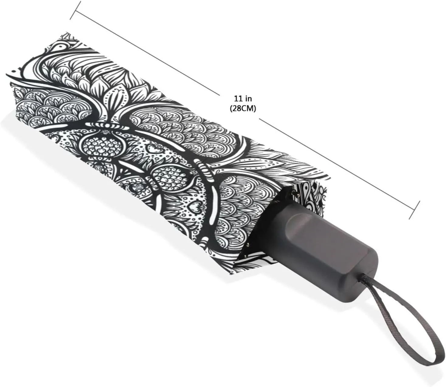 Poeticcity Rain Travel Umbrella, Hand Open Close Windproof Waterproof Folding Umbrella, Compact Canopy Strong Ray Parasol Umbrella
