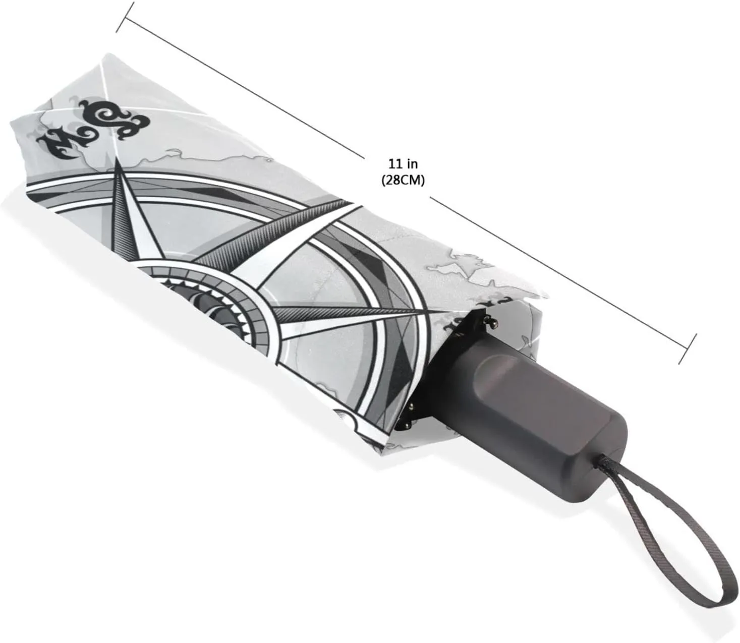 Poeticcity Rain Travel Umbrella, Hand Open Close Windproof Waterproof Folding Umbrella, Compact Canopy Strong Ray Parasol Umbrella