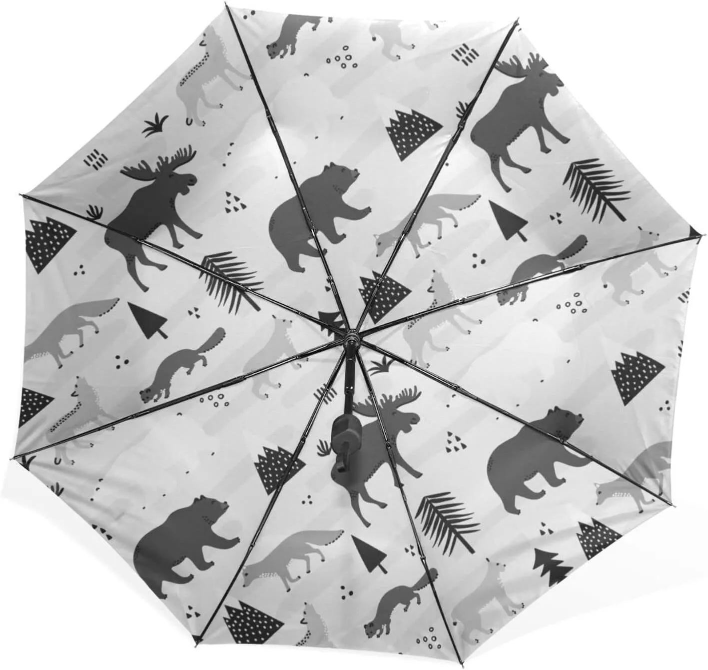 Poeticcity Rain Travel Umbrella, Hand Open Close Windproof Waterproof Folding Umbrella, Compact Canopy Strong Ray Parasol Umbrella