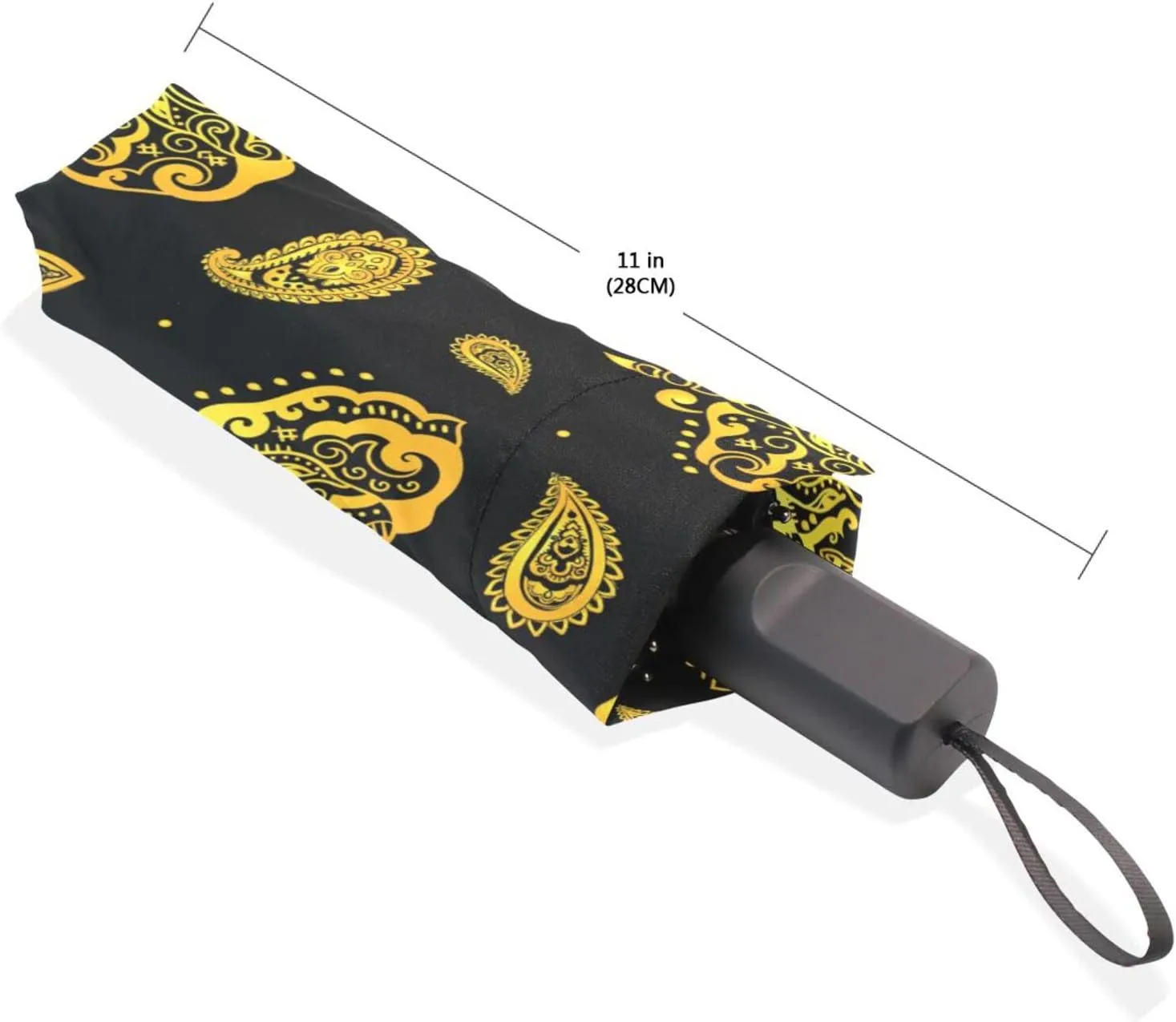 Poeticcity Rain Travel Umbrella, Hand Open Close Windproof Waterproof Folding Umbrella, Compact Canopy Strong Ray Parasol Umbrella