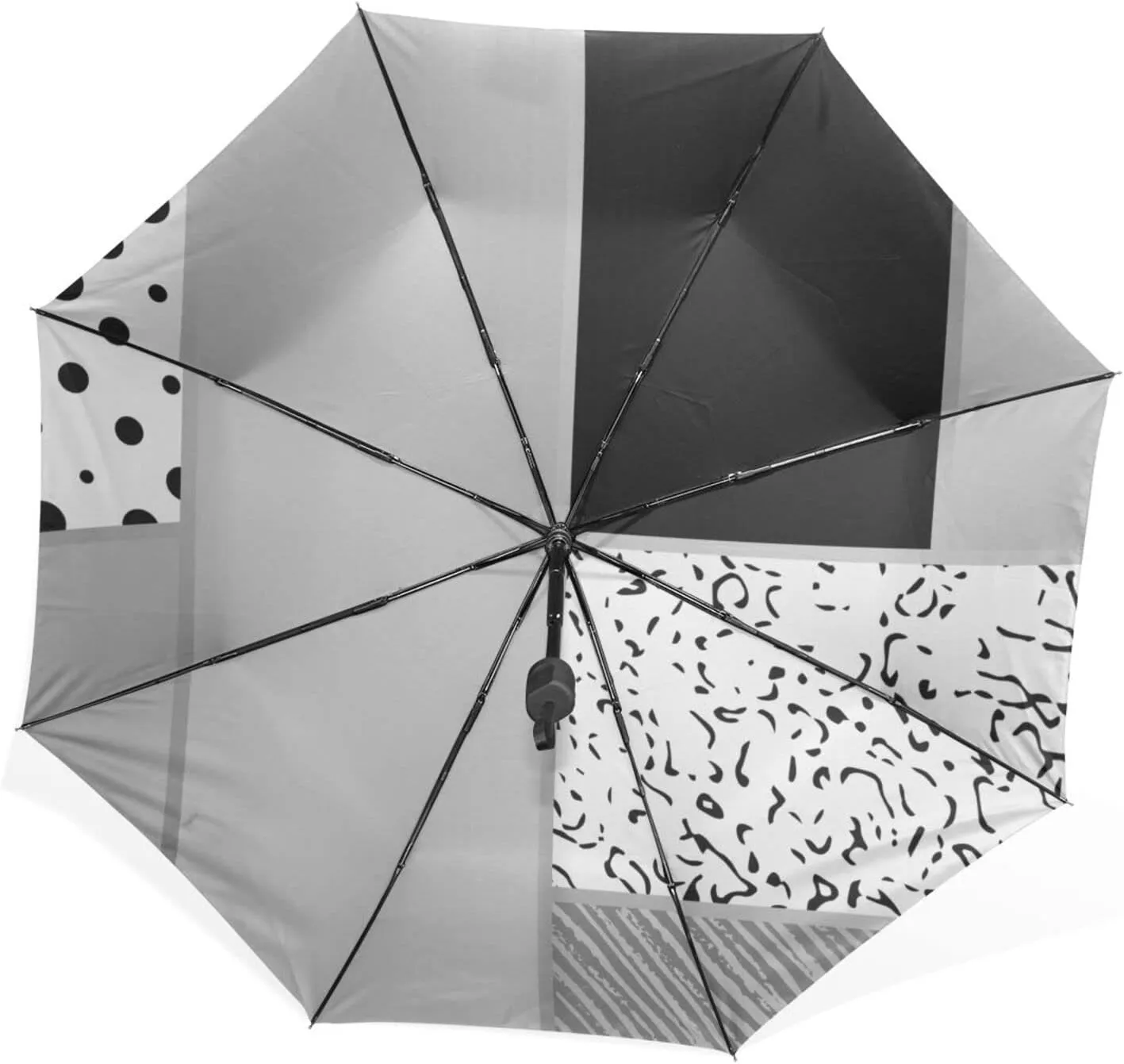 Poeticcity Rain Travel Umbrella, Hand Open Close Windproof Waterproof Folding Umbrella, Compact Canopy Strong Ray Parasol Umbrella