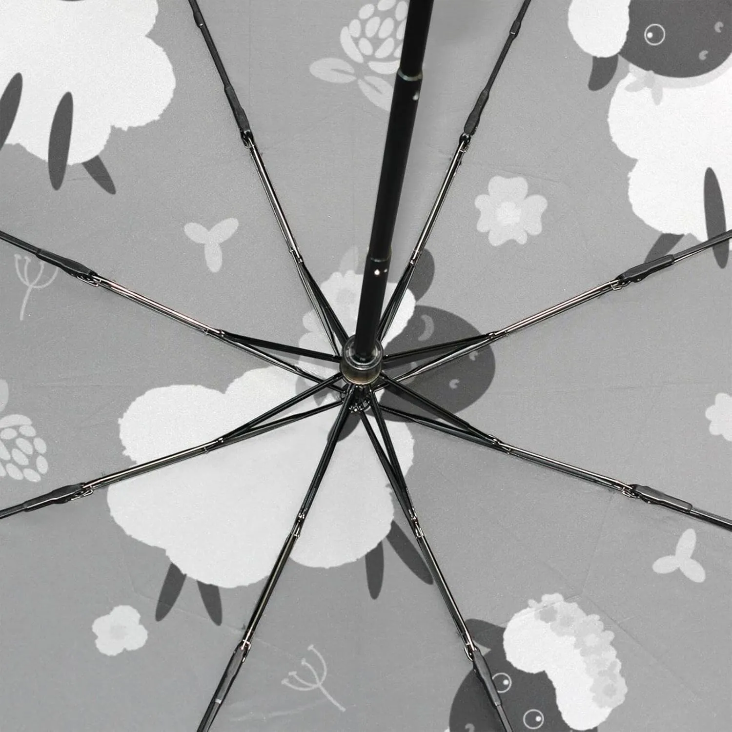 Poeticcity Rain Travel Umbrella, Hand Open Close Windproof Waterproof Folding Umbrella, Compact Canopy Strong Ray Parasol Umbrella