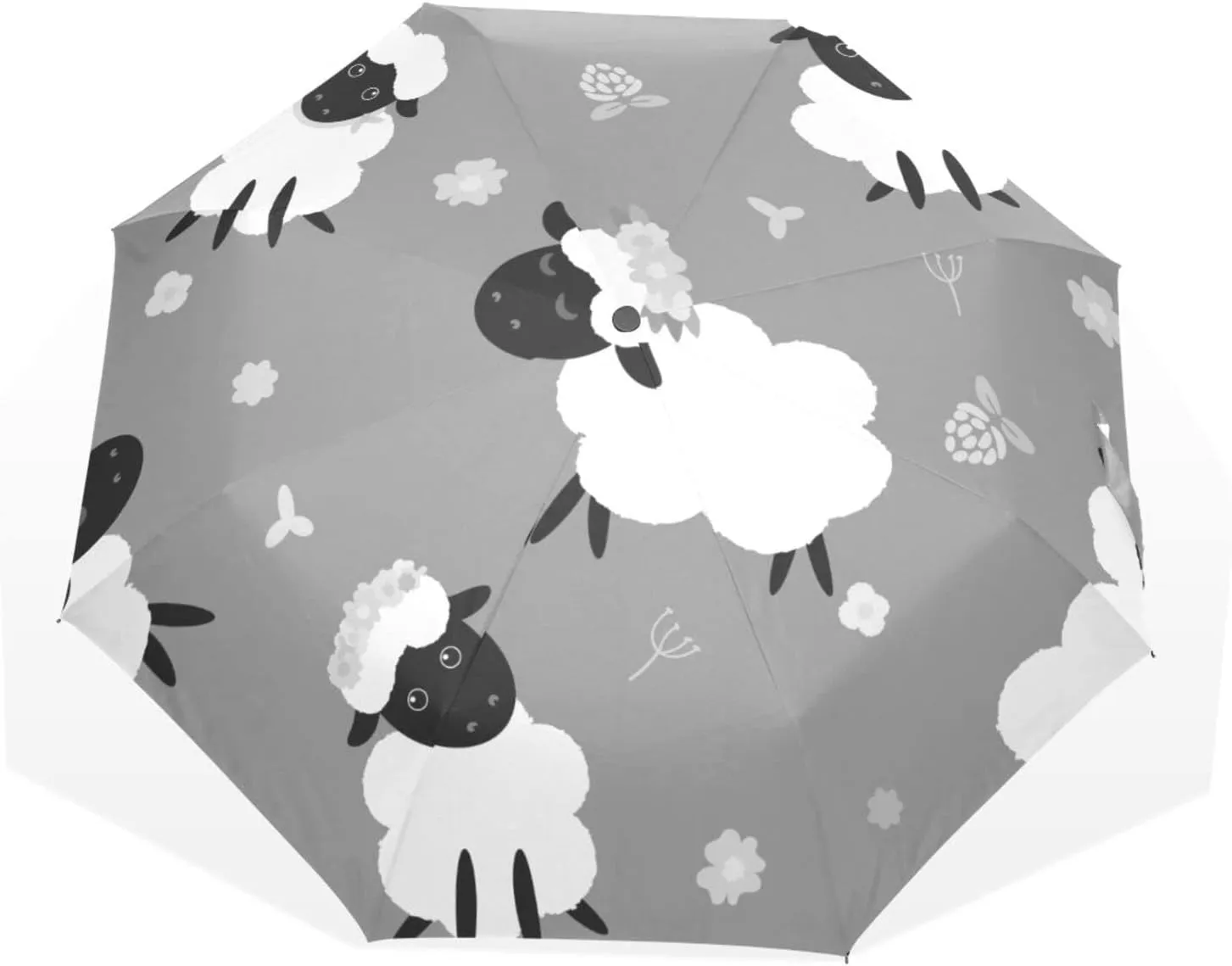Poeticcity Rain Travel Umbrella, Hand Open Close Windproof Waterproof Folding Umbrella, Compact Canopy Strong Ray Parasol Umbrella