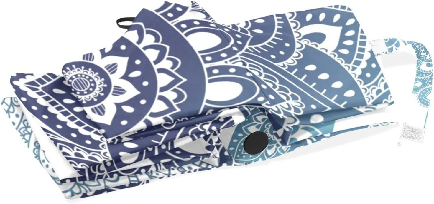 Poeticcity Rain Travel Umbrella, Hand Open Close Windproof Waterproof Folding Umbrella, Compact Canopy Strong Ray Parasol Umbrella