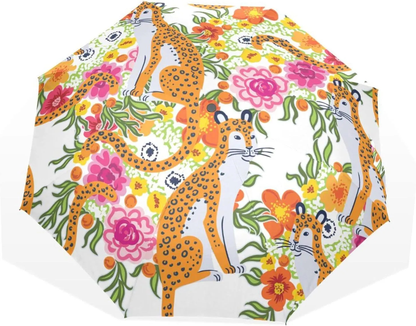 Poeticcity Rain Travel Umbrella, Hand Open Close Windproof Waterproof Folding Umbrella, Compact Canopy Strong Ray Parasol Umbrella