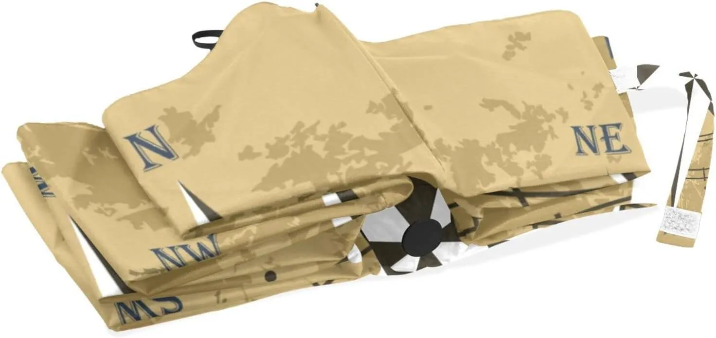 Poeticcity Rain Travel Umbrella, Hand Open Close Windproof Waterproof Folding Umbrella, Compact Canopy Strong Ray Parasol Umbrella