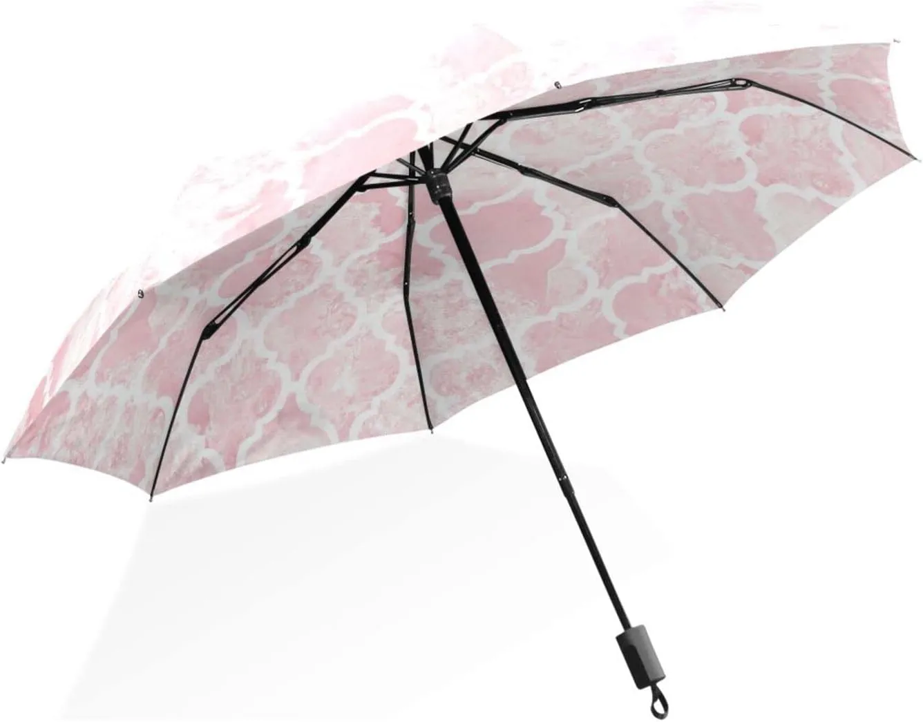 Poeticcity Rain Travel Umbrella, Hand Open Close Windproof Waterproof Folding Umbrella, Compact Canopy Strong Ray Parasol Umbrella