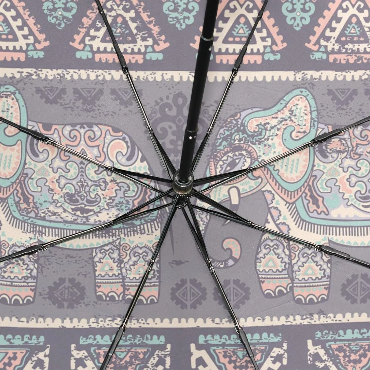 Poeticcity Rain Travel Umbrella, Hand Open Close Windproof Waterproof Folding Umbrella, Compact Canopy Strong Ray Parasol Umbrella