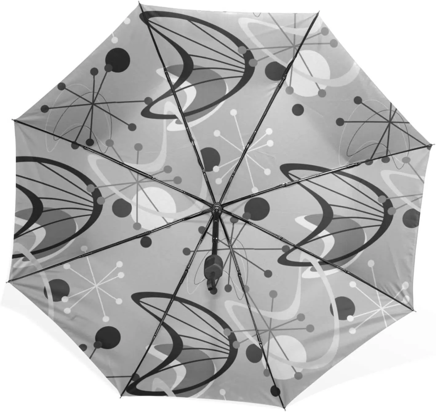 Poeticcity Rain Travel Umbrella, Hand Open Close Windproof Waterproof Folding Umbrella, Compact Canopy Strong Ray Parasol Umbrella