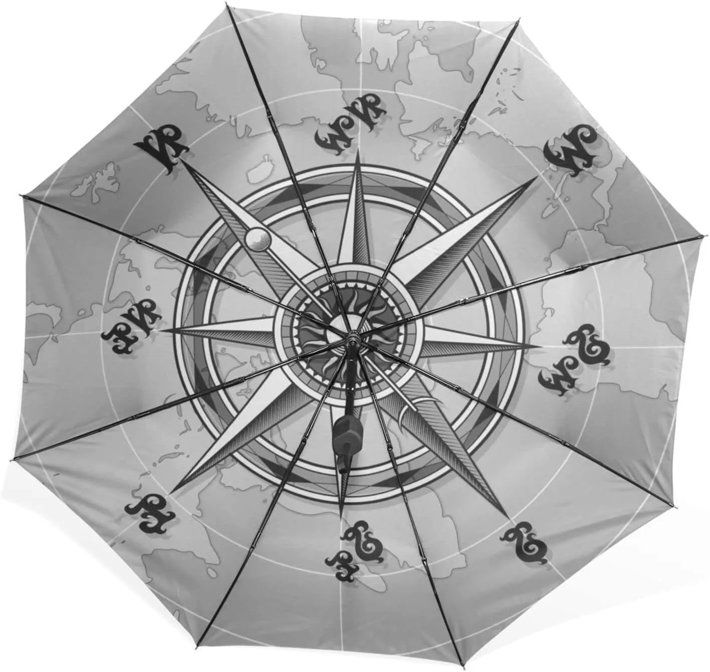 Poeticcity Rain Travel Umbrella, Hand Open Close Windproof Waterproof Folding Umbrella, Compact Canopy Strong Ray Parasol Umbrella