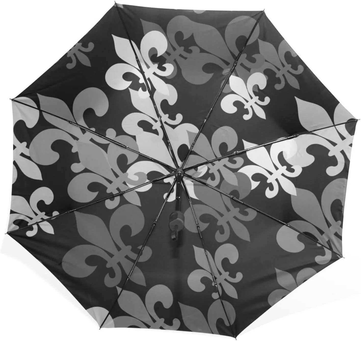Poeticcity Rain Travel Umbrella, Hand Open Close Windproof Waterproof Folding Umbrella, Compact Canopy Strong Ray Parasol Umbrella