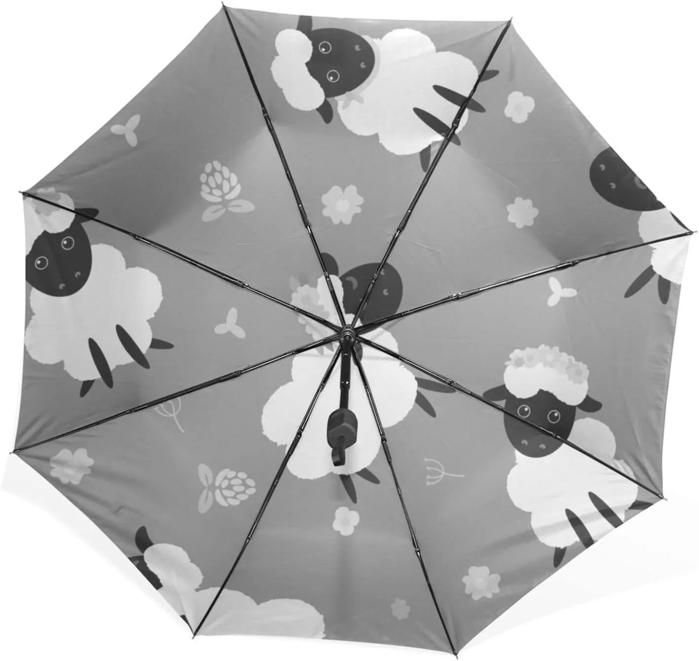 Poeticcity Rain Travel Umbrella, Hand Open Close Windproof Waterproof Folding Umbrella, Compact Canopy Strong Ray Parasol Umbrella