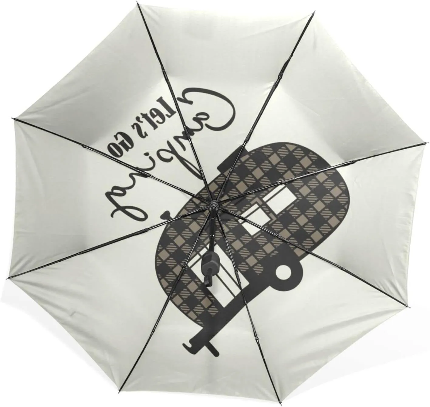 Poeticcity Rain Travel Umbrella, Hand Open Close Windproof Waterproof Folding Umbrella, Compact Canopy Strong Ray Parasol Umbrella