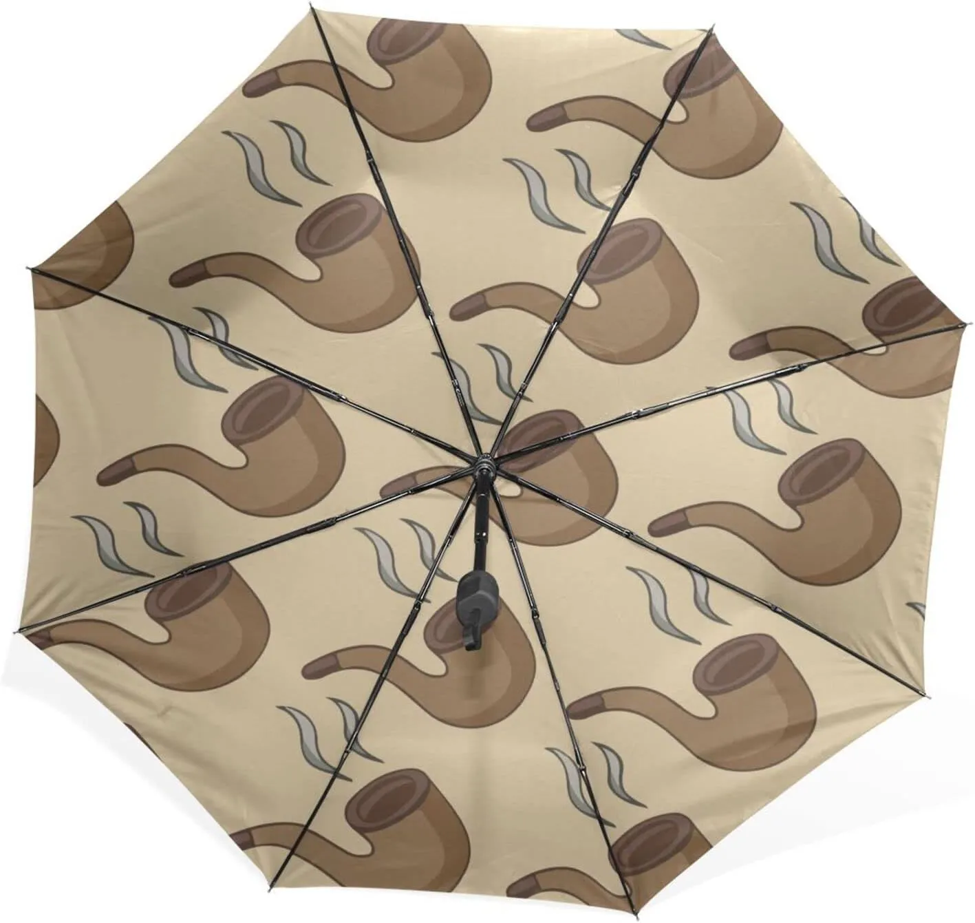 Poeticcity Rain Travel Umbrella, Hand Open Close Windproof Waterproof Folding Umbrella, Compact Canopy Strong Ray Parasol Umbrella