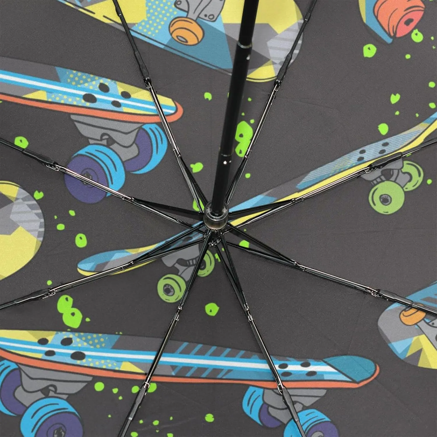 Poeticcity Rain Travel Umbrella, Hand Open Close Windproof Waterproof Folding Umbrella, Compact Canopy Strong Ray Parasol Umbrella